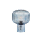 DEM4223 Demarius Table Lamp Blue Ribbed Glass