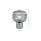 DEM4223 Demarius Table Lamp Blue Ribbed Glass