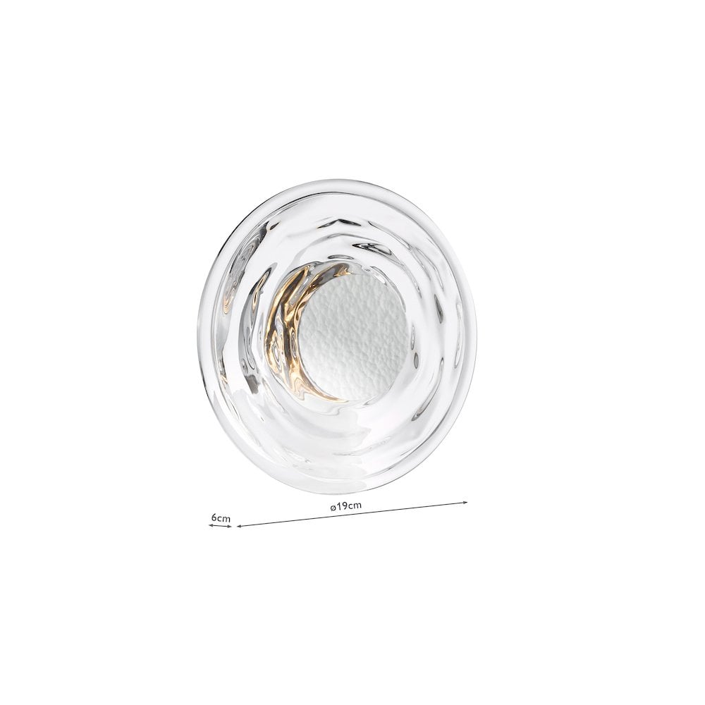 DEW0750 Dewey Wall Light Textured Glass and Polished Chrome LED