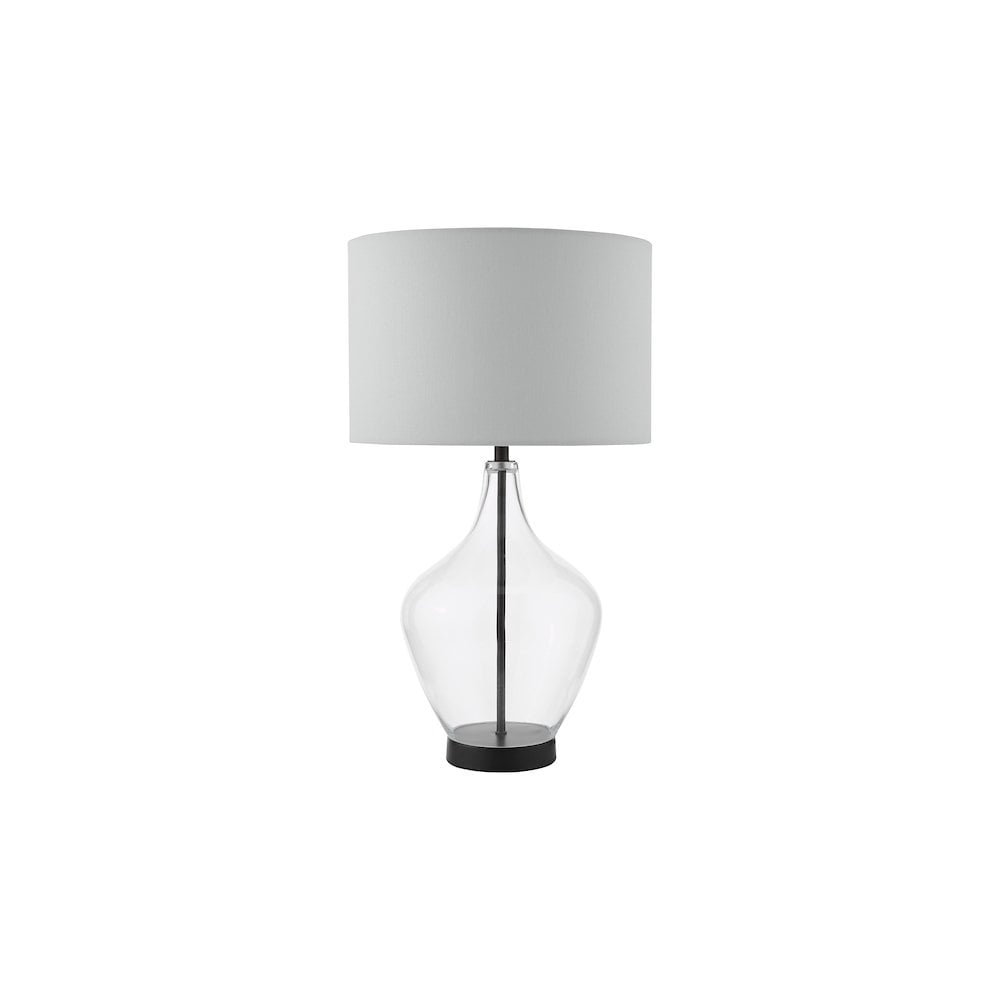 DRA4222 Drago Table Lamp Glass and Matt Black With Shade