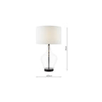 DRA4222 Drago Table Lamp Glass and Matt Black With Shade