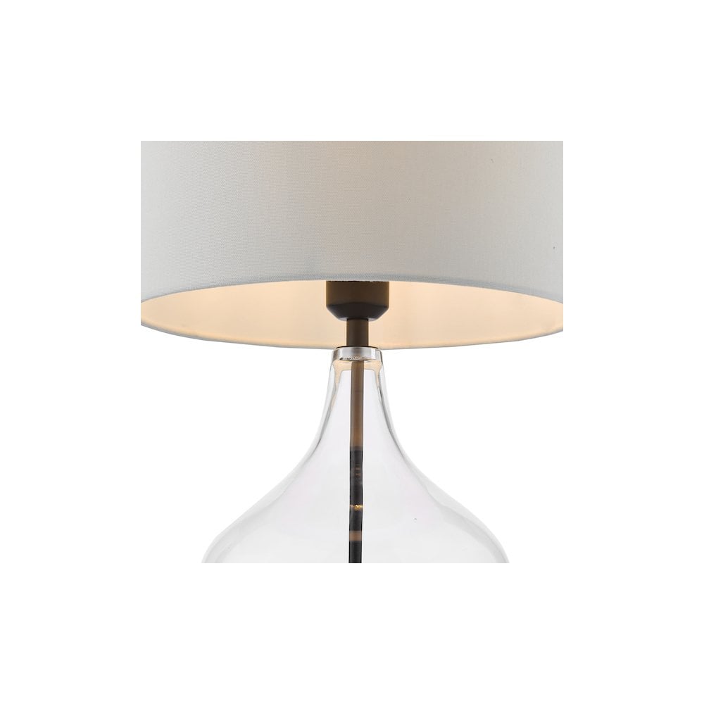DRA4222 Drago Table Lamp Glass and Matt Black With Shade