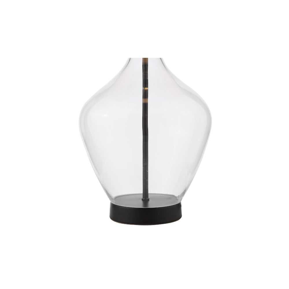 DRA4222 Drago Table Lamp Glass and Matt Black With Shade