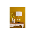 DRA4222 Drago Table Lamp Glass and Matt Black With Shade