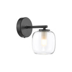 EDA0722 Edaline Bathroom Wall Light Matt Black and Glass IP44
