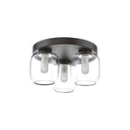 EDA5322 Edaline Bathroom 3 Light Semi-Flush Matt Black and Glass IP44