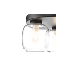 EDA5322 Edaline Bathroom 3 Light Semi-Flush Matt Black and Glass IP44