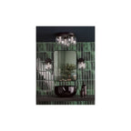 EDA5322 Edaline Bathroom 3 Light Semi-Flush Matt Black and Glass IP44