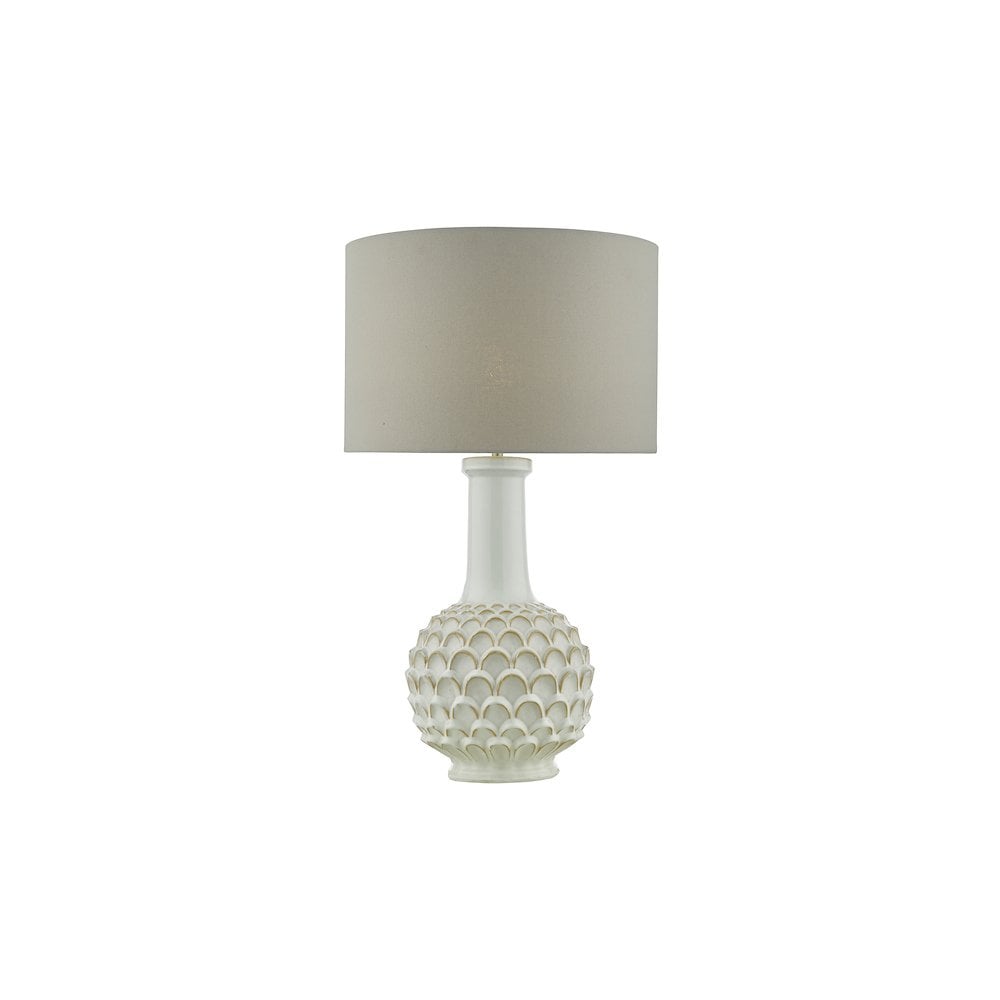 EDL422-CAS1639 Edlyn Table Lamp White Reactive Glaze With Shade