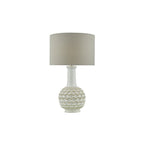EDL422-CAS1639 Edlyn Table Lamp White Reactive Glaze With Shade