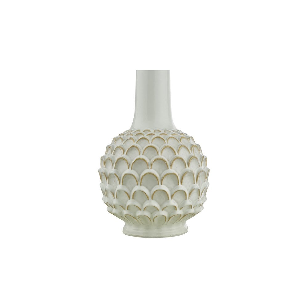 EDL422-CAS1639 Edlyn Table Lamp White Reactive Glaze With Shade