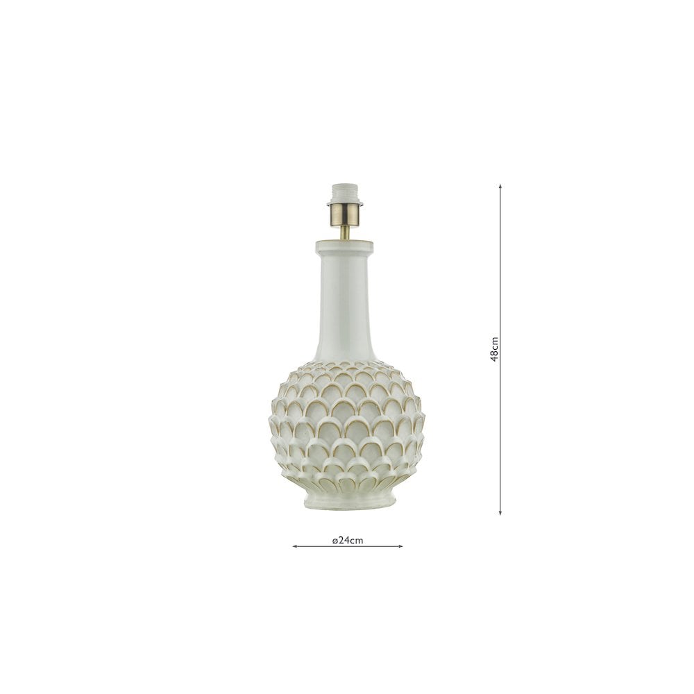 EDL422-CAS1639 Edlyn Table Lamp White Reactive Glaze With Shade