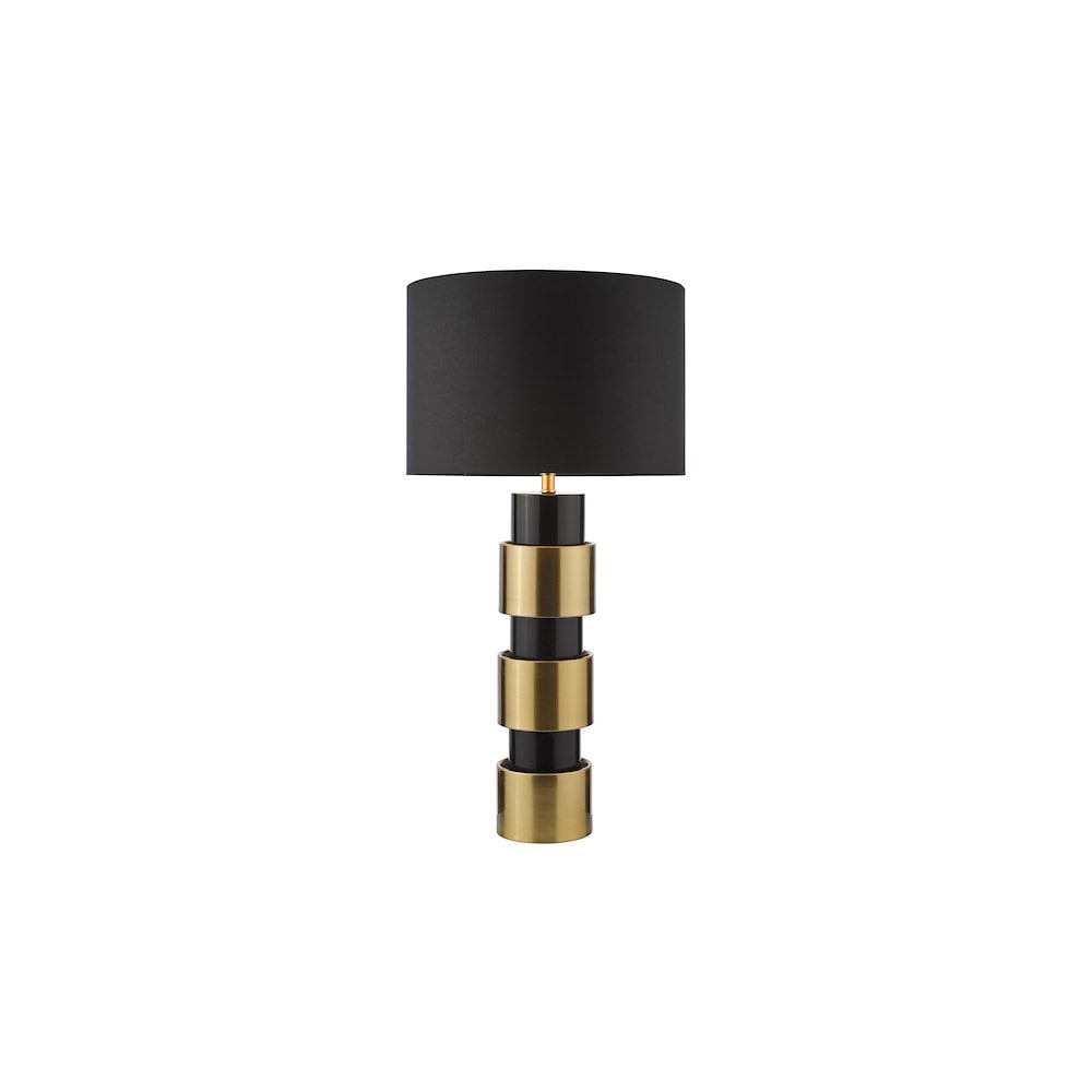 ELW4254 Elwyn Table Lamp Satin Gold and Satin Black With Shade