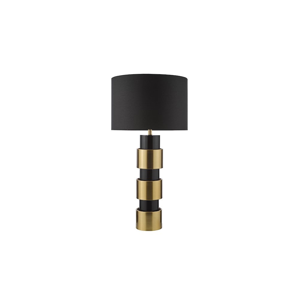 ELW4254 Elwyn Table Lamp Satin Gold and Satin Black With Shade
