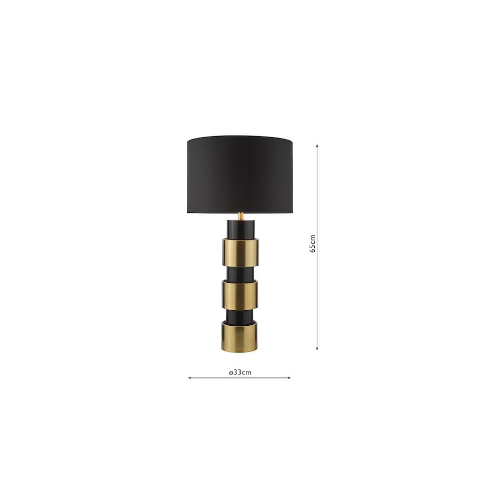ELW4254 Elwyn Table Lamp Satin Gold and Satin Black With Shade
