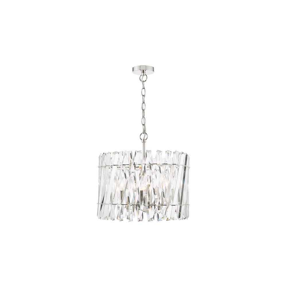 ENT0638 Entwine 6 Light Pendant Polished Nickel and Crystal