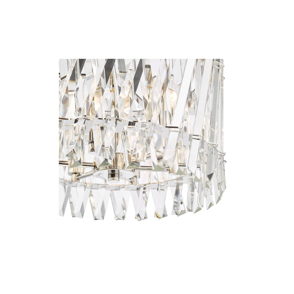 ENT0638 Entwine 6 Light Pendant Polished Nickel and Crystal
