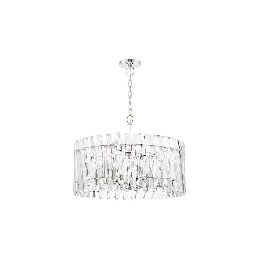 ENT0838 Entwine 8 Light Pendant Polished Nickel and Crystal