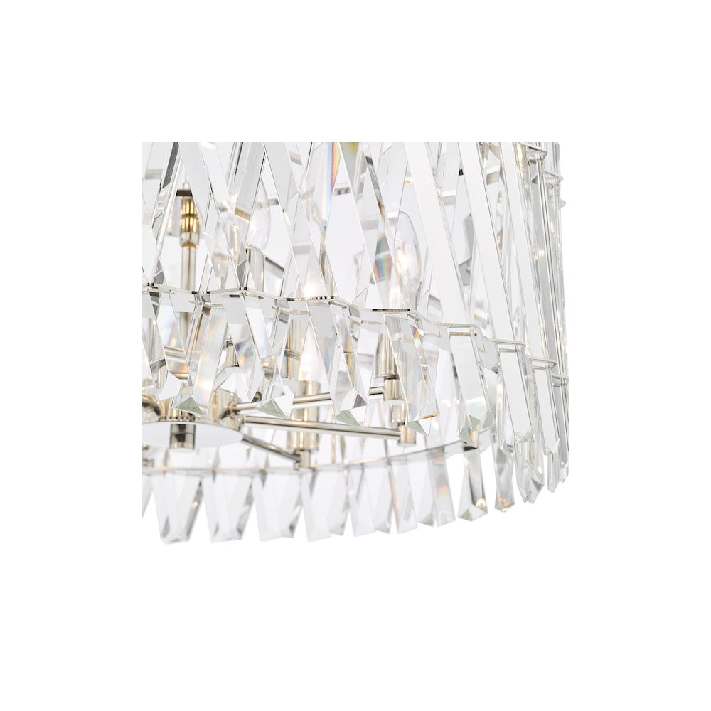 ENT0838 Entwine 8 Light Pendant Polished Nickel and Crystal