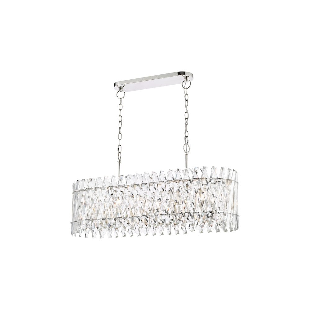 ENT2338 Entwine 10 Light Bar Pendant Polished Nickel and Crystal