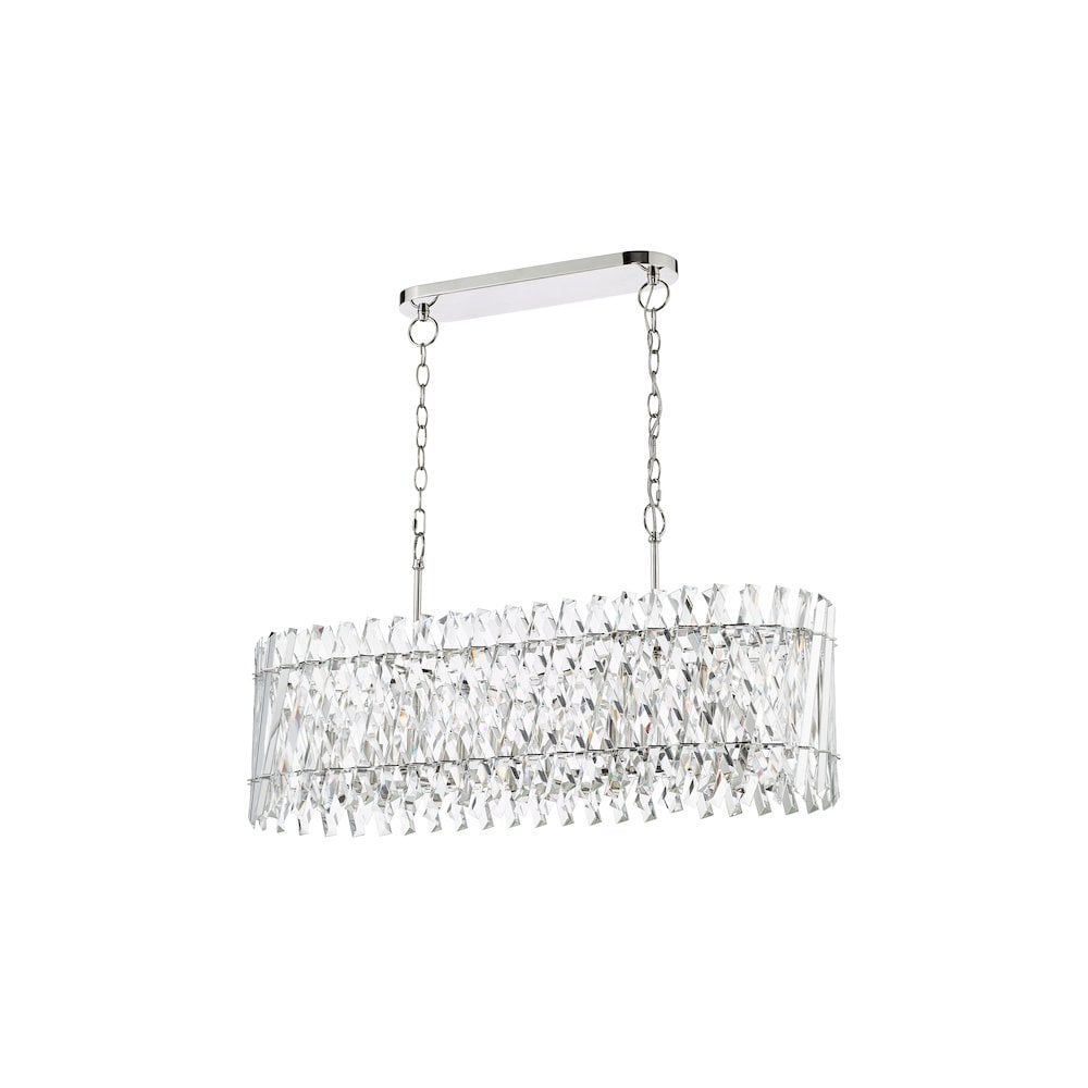 ENT2338 Entwine 10 Light Bar Pendant Polished Nickel and Crystal