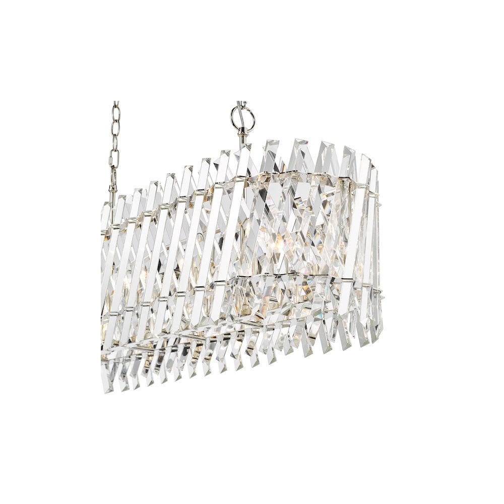 ENT2338 Entwine 10 Light Bar Pendant Polished Nickel and Crystal