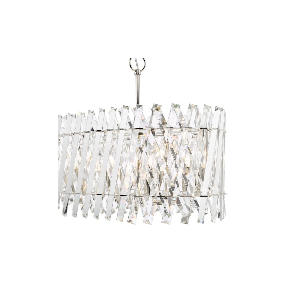 ENT2338 Entwine 10 Light Bar Pendant Polished Nickel and Crystal