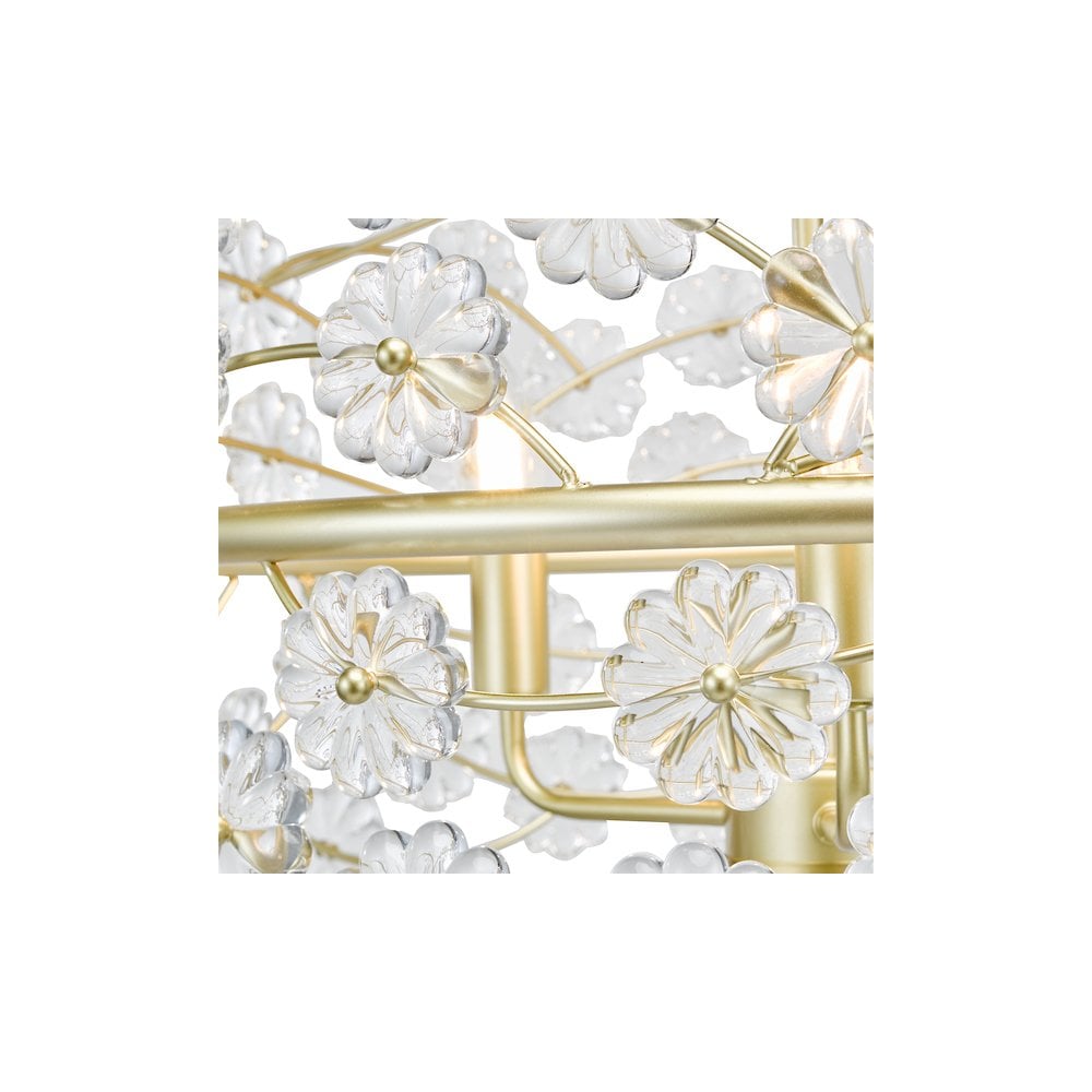 FON0335 Fonda 3 Light Pendant Satin Gold and Glass