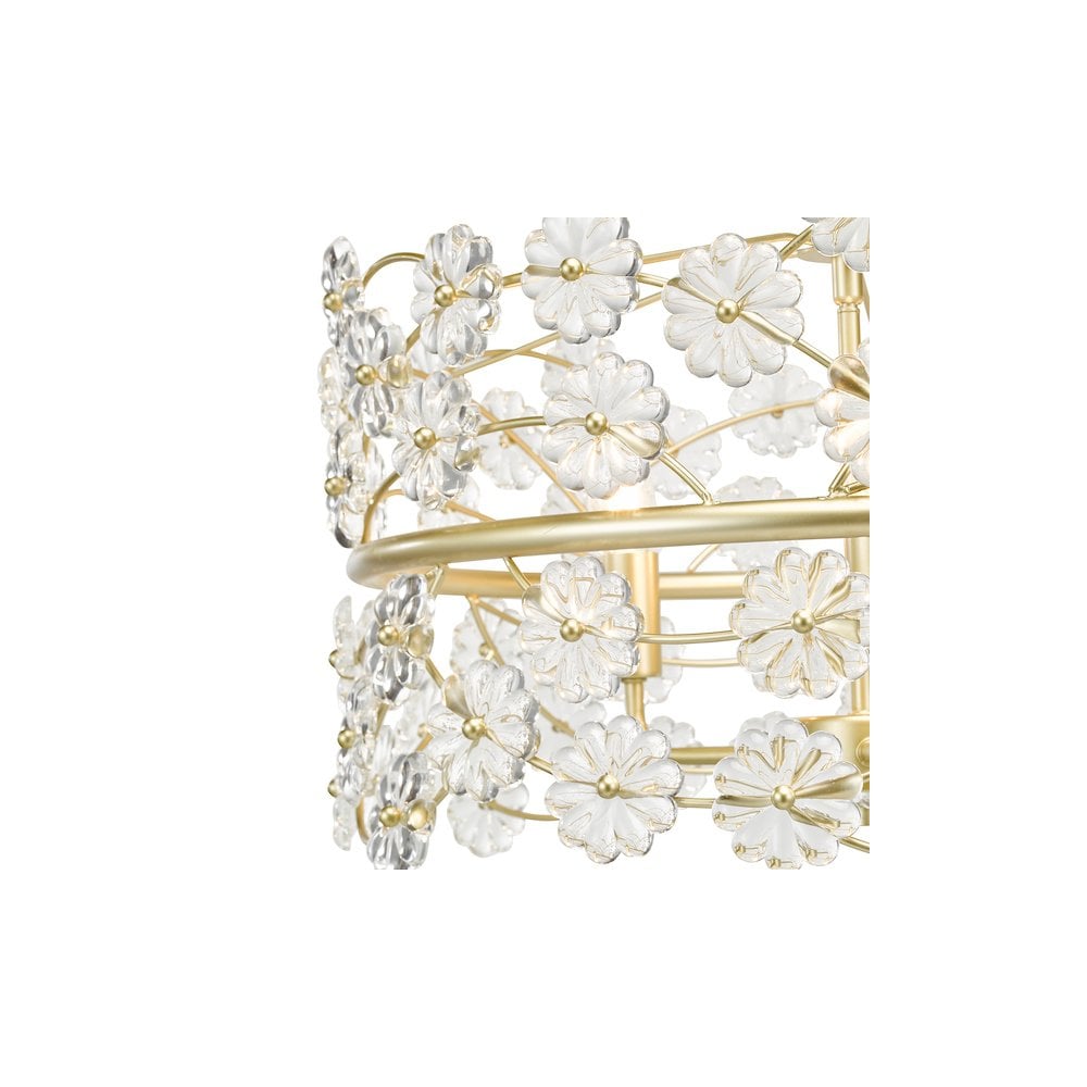 FON0335 Fonda 3 Light Pendant Satin Gold and Glass