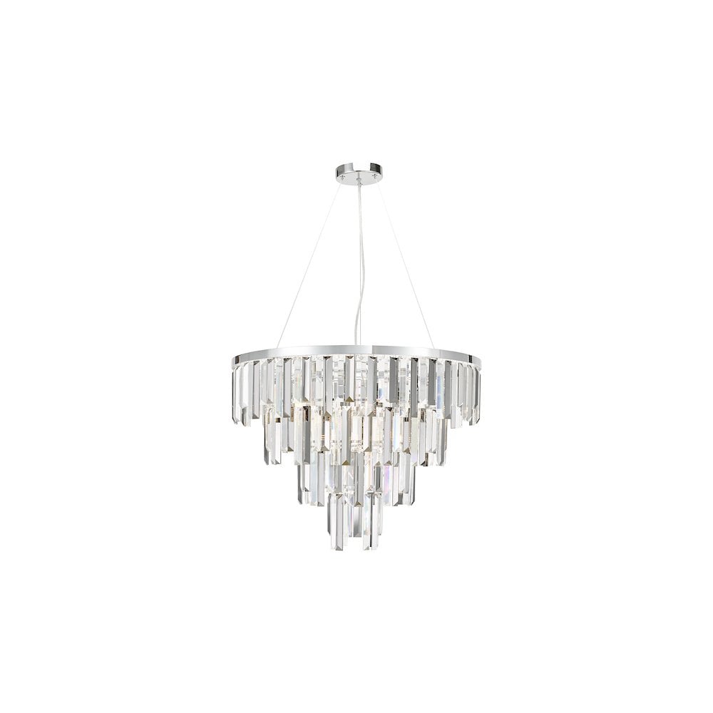 FUE0550 Fuentes 5 Light Pendant Polished Chrome and Crystal