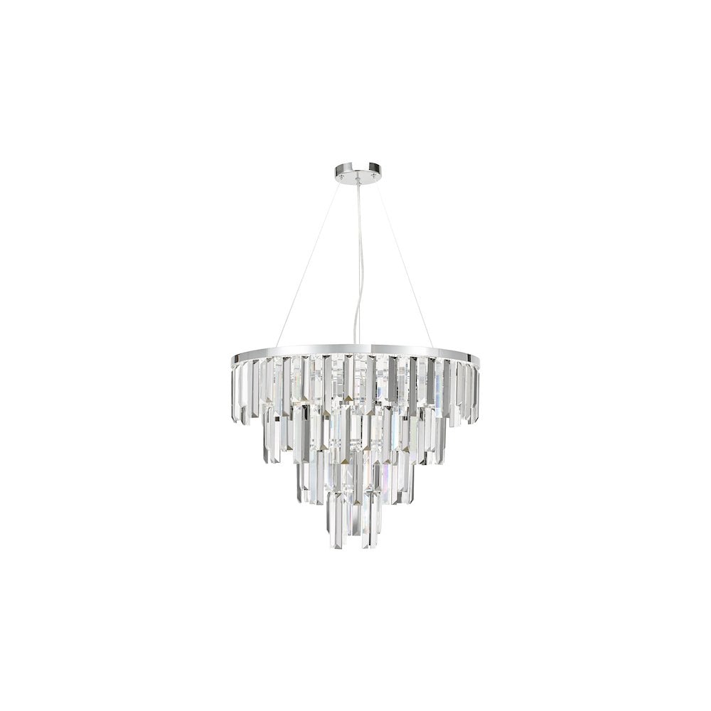 FUE0550 Fuentes 5 Light Pendant Polished Chrome and Crystal