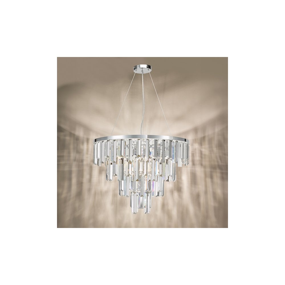 FUE0550 Fuentes 5 Light Pendant Polished Chrome and Crystal