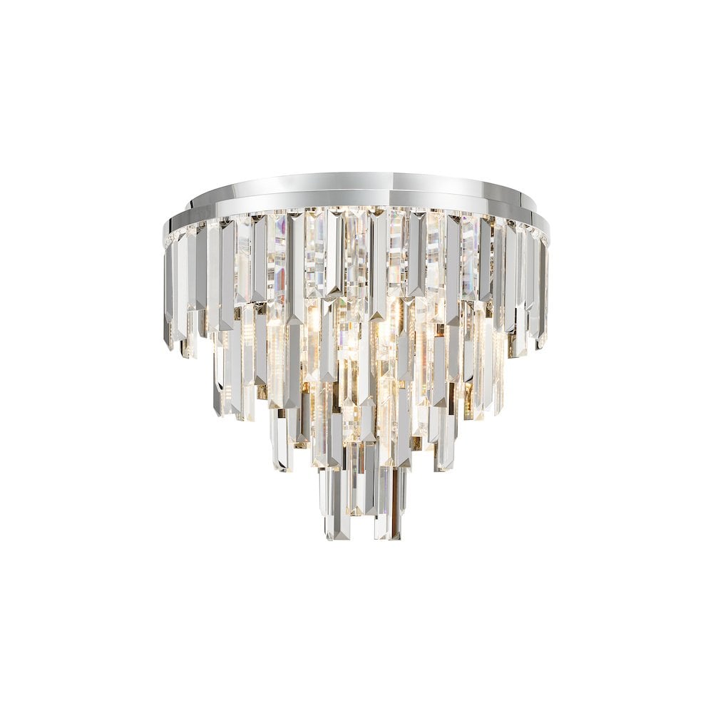 FUE4850 Fuentes 5 Light Flush Polished Chrome and Crystal