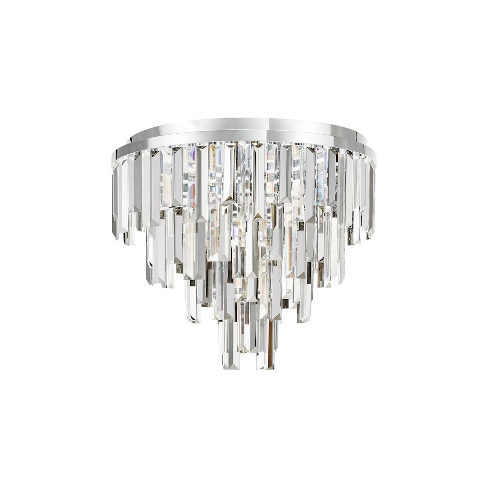 FUE4850 Fuentes 5 Light Flush Polished Chrome and Crystal