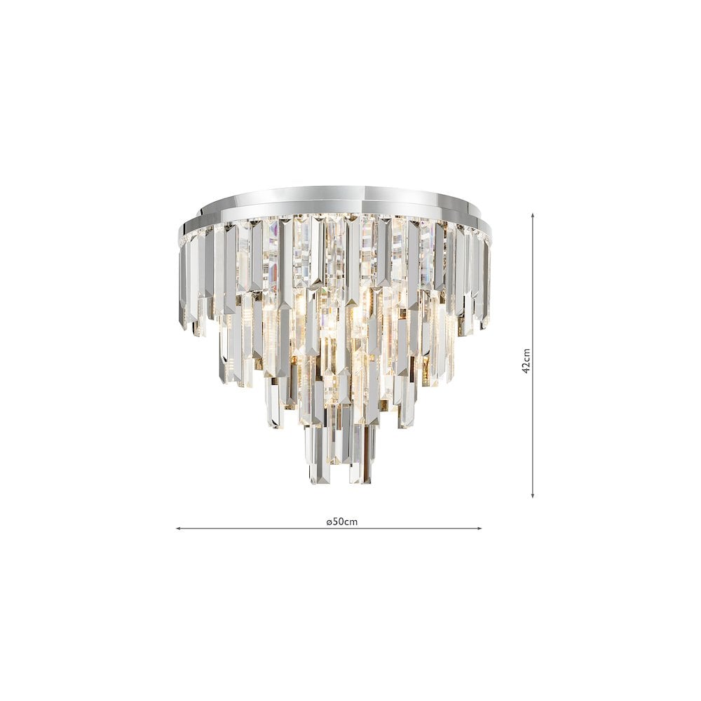 FUE4850 Fuentes 5 Light Flush Polished Chrome and Crystal