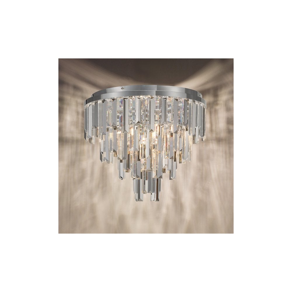 FUE4850 Fuentes 5 Light Flush Polished Chrome and Crystal