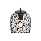 GET0122 Gethin Pendant Matt Black Glass and Black Confetti Glass (S)