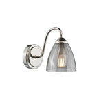 GLY0738 Glynis Wall Light Polished Nickel and Smoked Ribbed Glass (S)