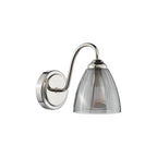GLY0738 Glynis Wall Light Polished Nickel and Smoked Ribbed Glass (S)