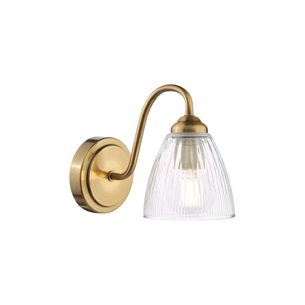 GLY0763 Glynis Wall Light Antique Bronze and Ribbed Glass