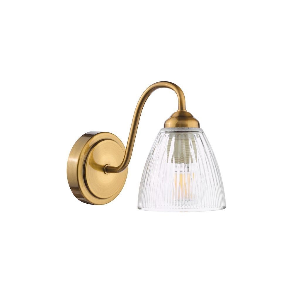 GLY0763 Glynis Wall Light Antique Bronze and Ribbed Glass (S)