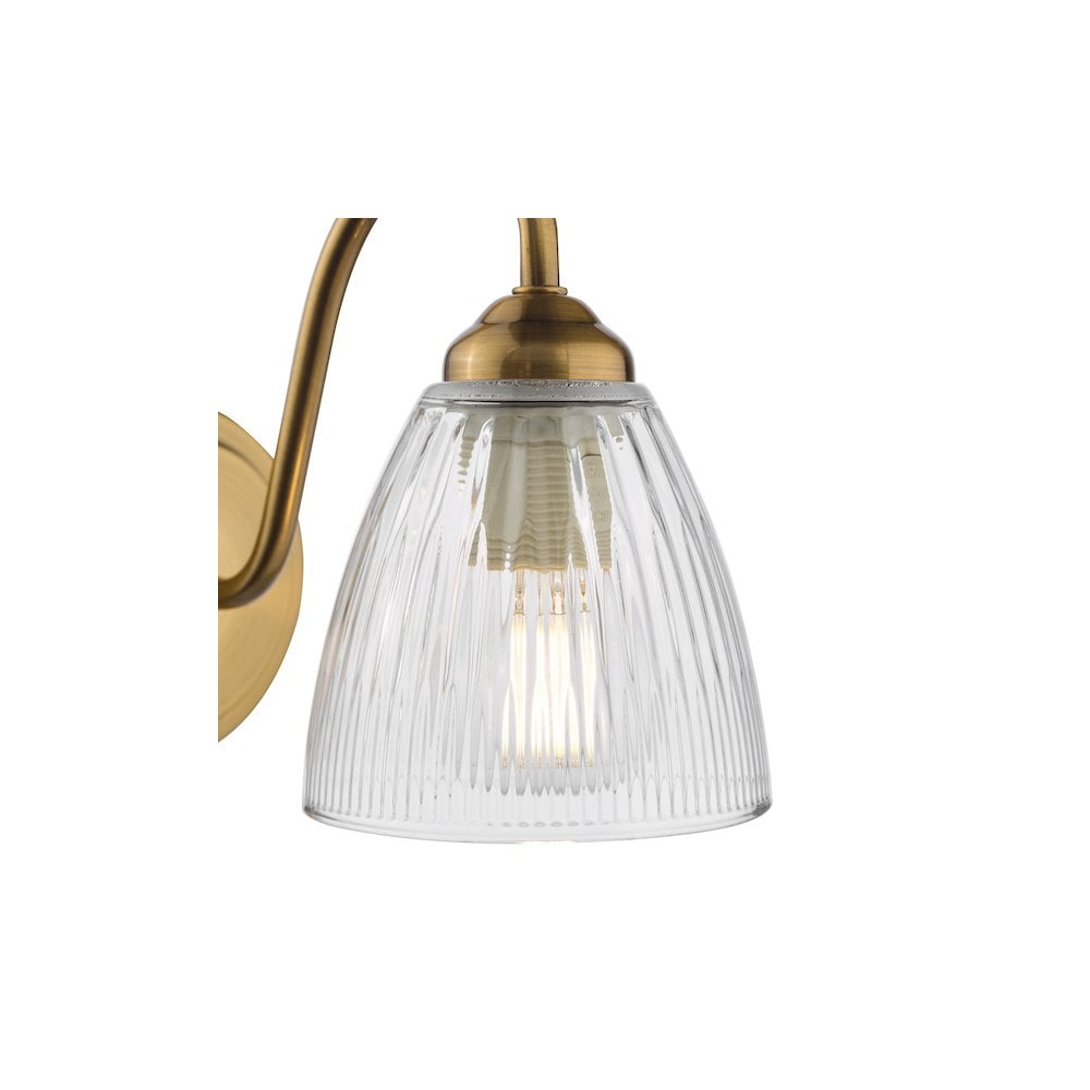 GLY0763 Glynis Wall Light Antique Bronze and Ribbed Glass (S)