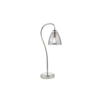 GLY4238 Glynis Table Lamp Polished Nickel and Smoked Ribbed Glass
