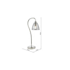 GLY4238 Glynis Table Lamp Polished Nickel and Smoked Ribbed Glass