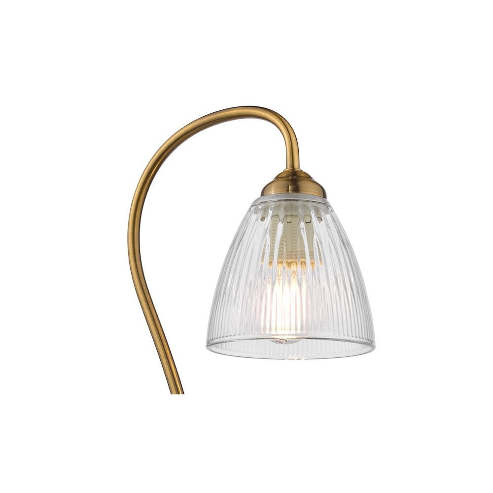 GLY4263 Glynis Table Lamp Antique Bronze and Ribbed Glass
