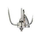 GLY5338 Glynis 3 Light Semi-Flush Polished Nickel and Smoked Ribbed Glass