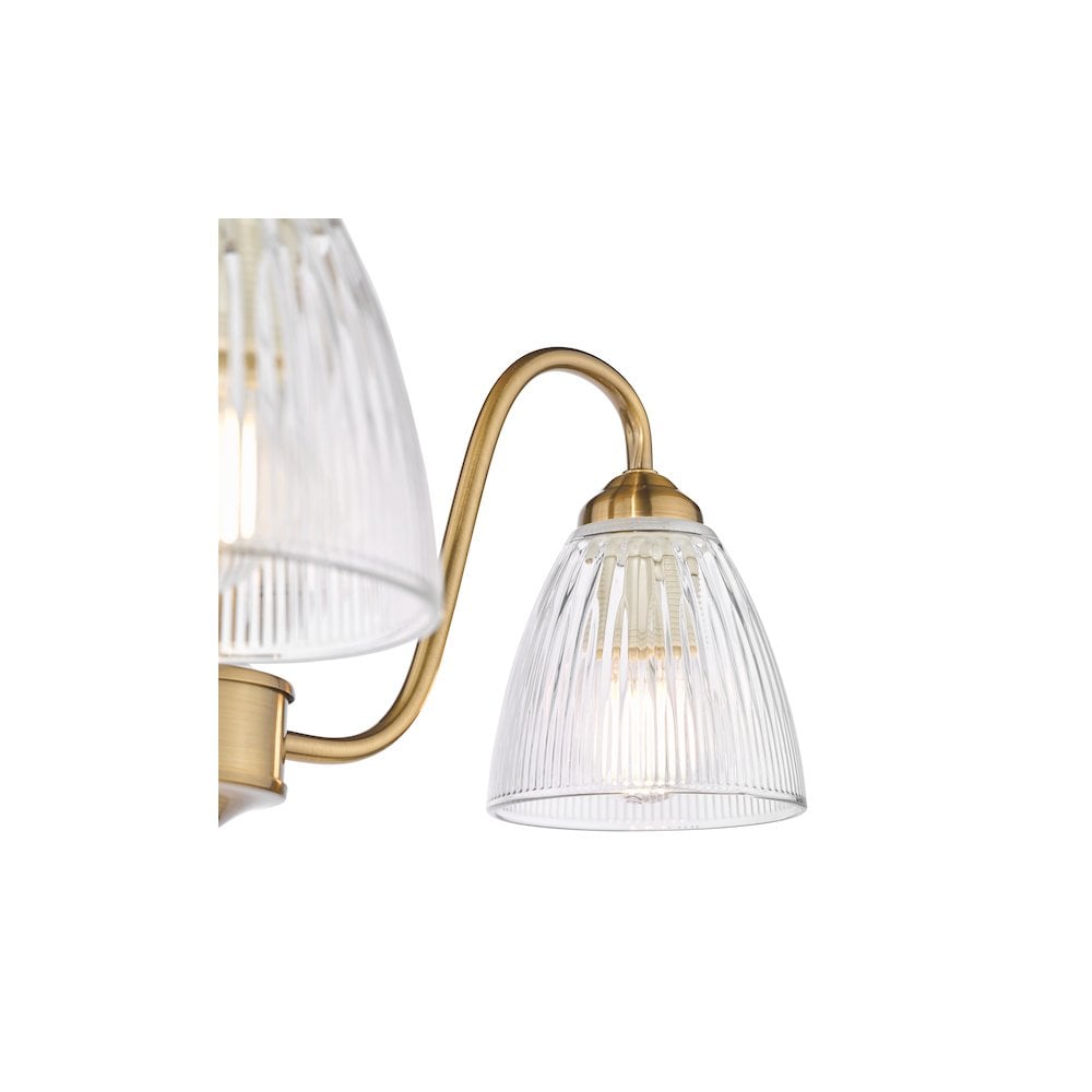 GLY5363 Glynis 3 Light Semi-Flush Antique Bronze and Ribbed Glass
