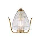 GLY5363 Glynis 3 Light Semi-Flush Antique Bronze and Ribbed Glass