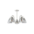 GLY5438 Glynis 5 Light Semi-Flush Polished Nickel and Smoked Ribbed Glass