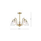 GLY5463 Glynis 5 Light Semi-Flush Brushed Bronze and Ribbed Glass
